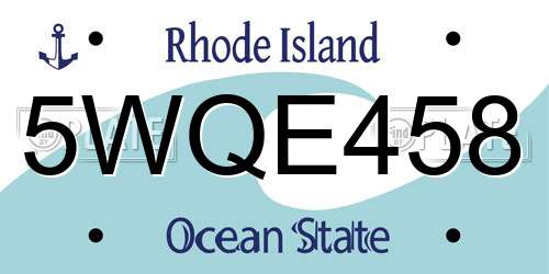 5WQE458 Rhode Island License Plate