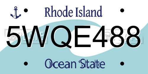 5WQE488 Rhode Island License Plate