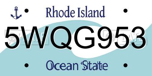 5WQG953 Rhode Island License Plate