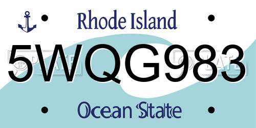 5WQG983 Rhode Island License Plate