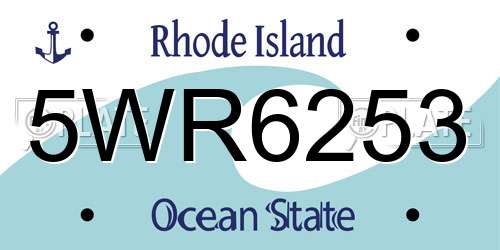 5WR6253 Rhode Island License Plate