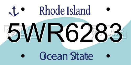 5WR6283 Rhode Island License Plate