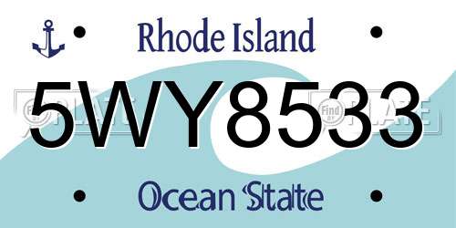 5WY8533 Rhode Island License Plate