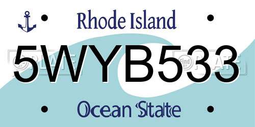 5WYB533 Rhode Island License Plate