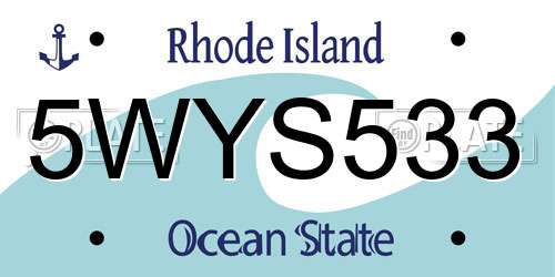 5WYS533 Rhode Island License Plate