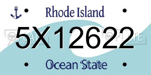 5X12622 Rhode Island License Plate