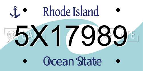 5X17989 Rhode Island License Plate