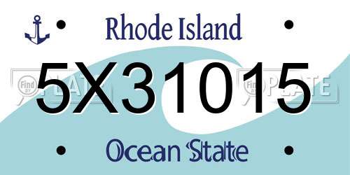 5X31015 Rhode Island License Plate