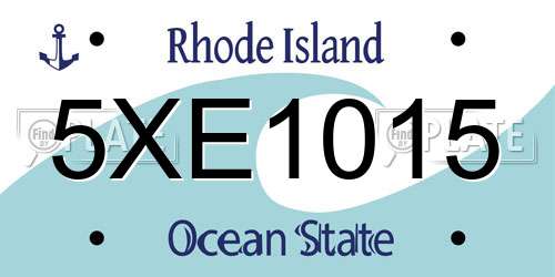 5XE1015 Rhode Island License Plate