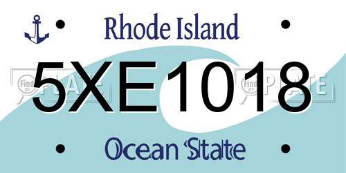 5XE1018 Rhode Island License Plate