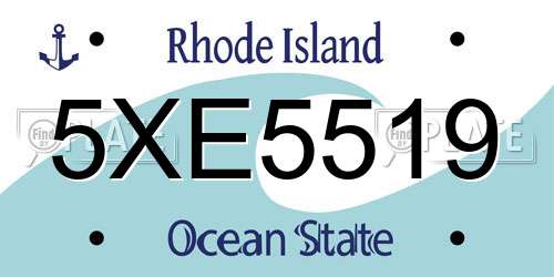 5XE5519 Rhode Island License Plate