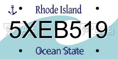 5XEB519 Rhode Island License Plate