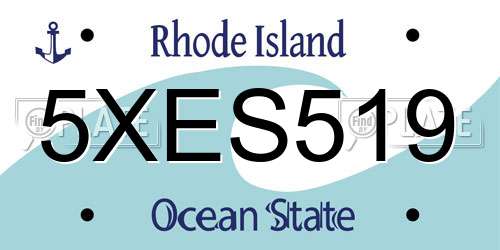 5XES519 Rhode Island License Plate