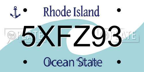 5XFZ93 Rhode Island License Plate
