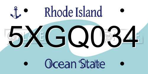 5XGQ034 Rhode Island License Plate