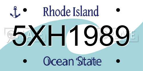 5XH1989 Rhode Island License Plate