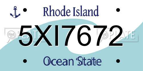 5XI7672 Rhode Island License Plate