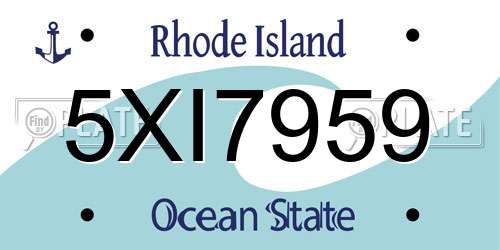 5XI7959 Rhode Island License Plate