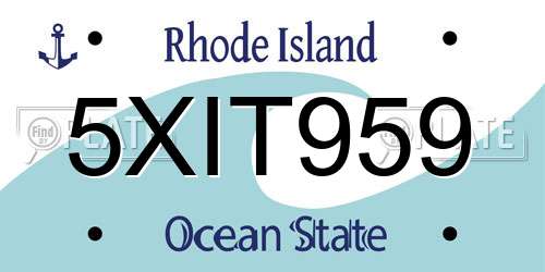 5XIT959 Rhode Island License Plate