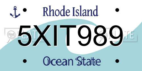 5XIT989 Rhode Island License Plate