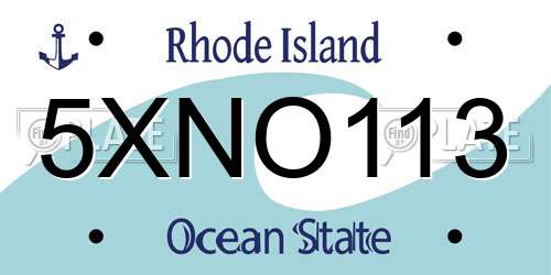 5XNO113 Rhode Island License Plate