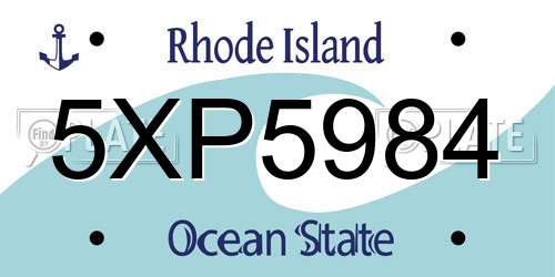 5XP5984 Rhode Island License Plate