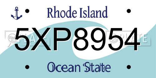 5XP8954 Rhode Island License Plate