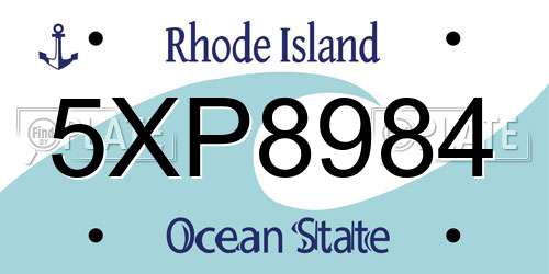 5XP8984 Rhode Island License Plate