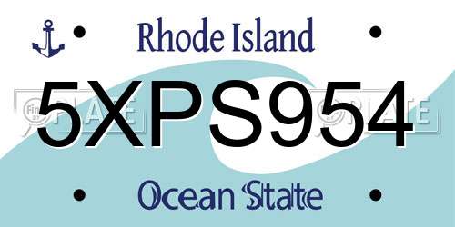 5XPS954 Rhode Island License Plate