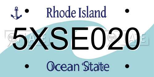 5XSE020 Rhode Island License Plate