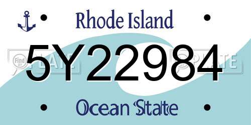 5Y22984 Rhode Island License Plate