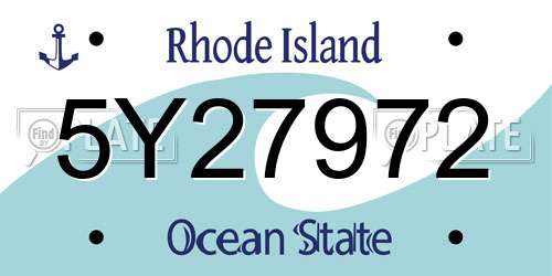 5Y27972 Rhode Island License Plate