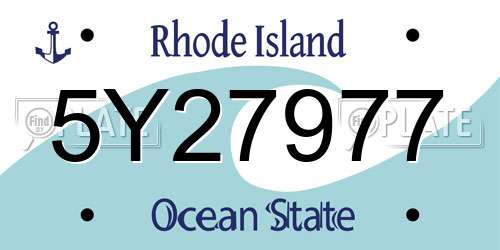 5Y27977 Rhode Island License Plate