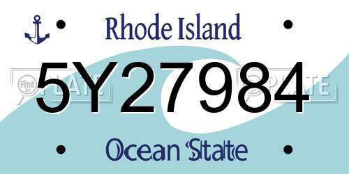 5Y27984 Rhode Island License Plate