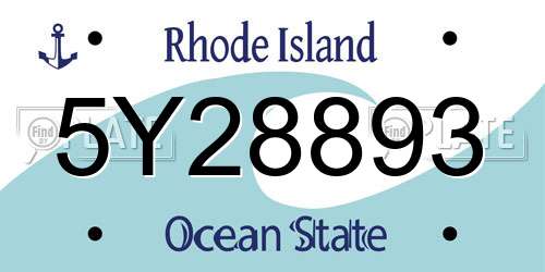 5Y28893 Rhode Island License Plate