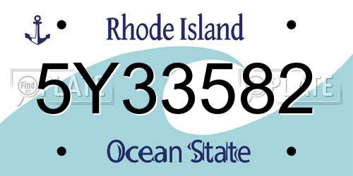 5Y33582 Rhode Island License Plate