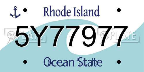 5Y77977 Rhode Island License Plate