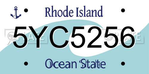 5YC5256 Rhode Island License Plate