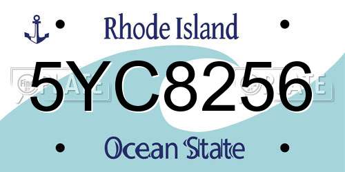 5YC8256 Rhode Island License Plate