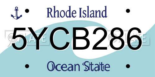 5YCB286 Rhode Island License Plate