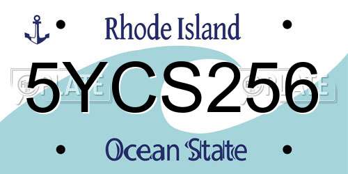 5YCS256 Rhode Island License Plate