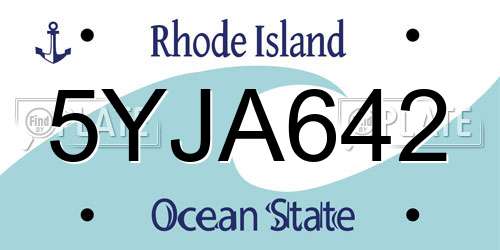5YJA642 Rhode Island License Plate