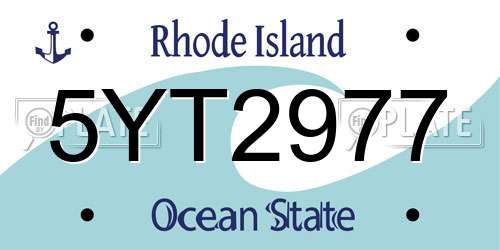 5YT2977 Rhode Island License Plate