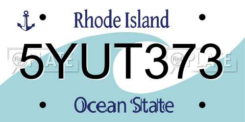 5YUT373 Rhode Island License Plate