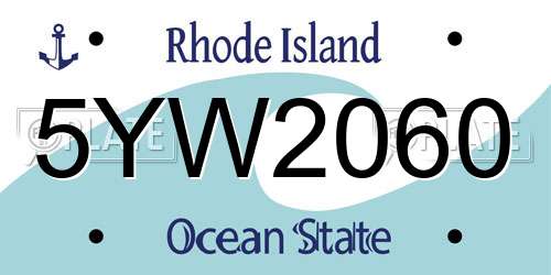 5YW2060 Rhode Island License Plate