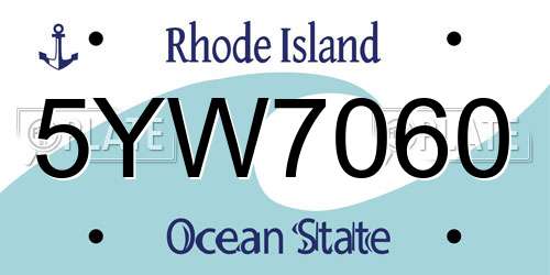 5YW7060 Rhode Island License Plate