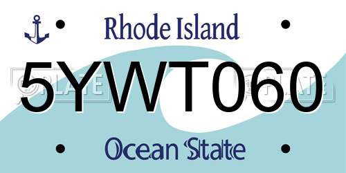 5YWT060 Rhode Island License Plate