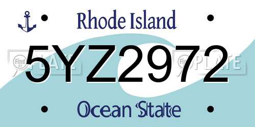 5YZ2972 Rhode Island License Plate