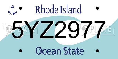 5YZ2977 Rhode Island License Plate
