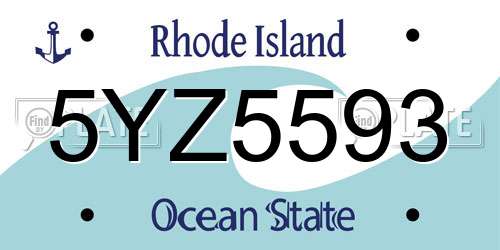 5YZ5593 Rhode Island License Plate